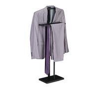 Relaxdays Servomuto Servo Muto da Camera, 107 x 47,5 x 20 cm, Appendiabiti per Giacca, Camicia e Pantalone, in Acciaio e MDF, Nero, Fibra di Legno, 107 x 47.5 x 20 cm