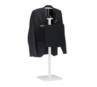 Relaxdays Servomuto, con Porta Pantaloni e Asta Appendiabiti, Autoportante, Indossatore da Camera HxLxP 109,5 x 47 x 30 cm, Bianco