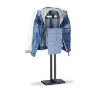 Servomuto nero Omino appendiabiti Attaccapanni con ripiano 5 kg Acciaio 10 kg