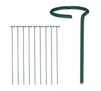 Relaxdays Bastoncini per piante rampicanti in acciaio – Set 10, 80 cm, Verde scuro