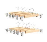 Relaxdays Set 10 grucce Pantaloni e gonne in Legno e Ferro, Clip, HBT: 12x36x1,2 cm, Colore Naturale