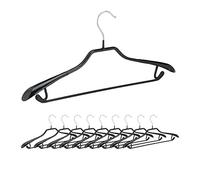 Relaxdays Set 10 grucce per completi, omini appendiabiti gommati, in metallo, antiscivolo, salvaspazio, 44 cm, nero