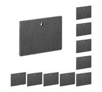 Relaxdays Targhette per Piante, Set 10 Lavagnette per Erbe Aromatiche, Giardino e Orto, Cartellini in Ardesia, Antracite, 7 x 10 x 0,5 cm