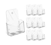 Relaxdays Portariviste da parete o scrivania Set 10 porta depliant A5 acrilico trasparente 3,5 kg