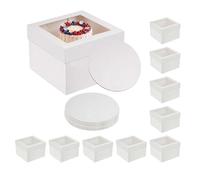 Relaxdays Set scatole torte con finestra & basi