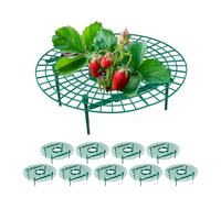 Relaxdays Set da 10 Anelli di Supporto per Fragole, Sostegno in Plastica per Piante da Orto, Rete Anti Muffa, Verde, HxD: 10 x 30 cm