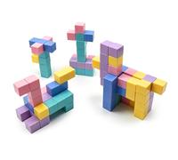 Relaxdays Set 100 cubetti magnetici pastello, giocattolo magnetico 3+ anni, per bambini, con sacchetto, ABS, multicolore
