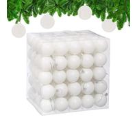 Relaxdays Palline di Natale, Set 100 Palle Albero, Addobbi Natalizi, ∅ 6 cm, Sfere in Plastica Design Opaco, Bianco