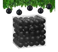 Relaxdays Palline di Natale, Set 100 Palle Albero, Addobbi Natalizi, ∅ 6 cm, Sfere in Plastica Design Opaco, Nero