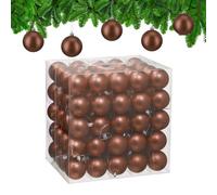 Relaxdays Palline di Natale, Set 100 Palle Albero, Addobbi Natalizi, ∅ 6 cm, Sfere in Plastica Design Opaco, Marrone