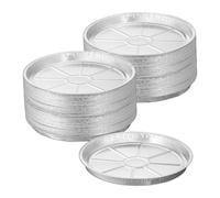 Relaxdays Vaschette in Alluminio per Barbecue, Set 100, HxD: 2,5x27,5 cm, Teglie Rotonde Torte, Grill e Cucina, Argento