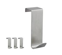Relaxdays Set 12 Appendini Acciaio, da Appendere, Antiruggine, Ganci a S, Porta e Mobili da 2 cm di Spessore, Argento