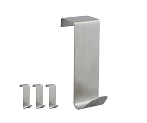 Relaxdays Set 12 Appendini Acciaio, da Appendere, Antiruggine, Ganci a S, Porta e Mobili da 2 cm di Spessore, Argento