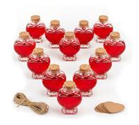 Relaxdays Set 12 bottiglie vetro cuore