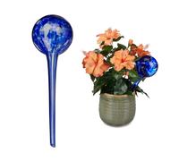 Relaxdays Set 12 sfere da irrigazione in vetro blu