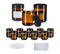 Relaxdays Set 12 vasetti in vetro per creme 240 ml