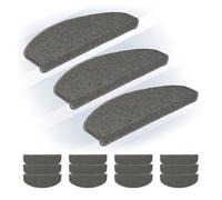 Relaxdays Tappetini Antiscivolo Scale Interne, Set 15 Tappeti Adesivi Gradini, 65x24 cm, Strisce Coprigradini, Grigio