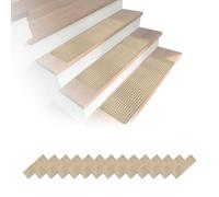 Relaxdays Tappetini antiscivolo per scale Set 16 autoadesivi 65 x 20 cm Beige