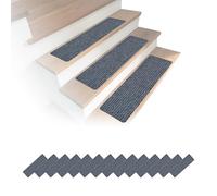 Relaxdays Set 16 Tappetini per Gradini Rettangolari Autoadesivi 65 x 20 cm Grigio Chiaro