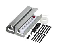 Relaxdays Kabelkanal für Schreibtisch 2er Canalina scrivania, Set da 2 Pezzi, Gestione Cavi, Altezza 10 x 43 x 10 cm, Accessori per Il Fissaggio, Argento, 100% Acciaio