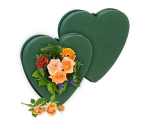 Relaxdays Set 2 cuori pieni in schiuma floreale