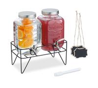 Relaxdays Set 2 dispenser acqua con supporto da 4L