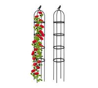 Relaxdays Set da 2 Obelischi Rampicanti, Graticolato per Piante, Rose, Edere, H x D: 188 x 30 cm, Nero