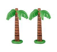 Relaxdays Palma Gonfiabile, Set da 2 Decorazioni da Piscina, Galleggianti per Feste Estive, H: 80 cm, PVC, Verde Marrone