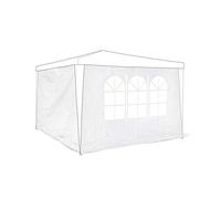 Relaxdays Set 2 Pareti Laterali per Gazebo, 3 x 3 m, Telo in PE, Finestre, Rivestimento per Festival, Tendone, Bianco
