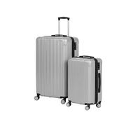 Relaxdays Set 2 valigie rigide S+M, Ruote, Manico telescopico, Combinazione, Champagne 65x42x25.5 cm
