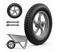 Relaxdays Set 2 ruote carrello 3.25-8 gomma piena