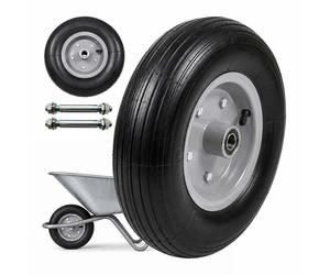 Relaxdays Set 2 ruote carrello 4.00-6 gomma piena
