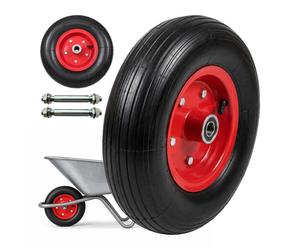 Relaxdays Set 2 ruote carrello 4.00-6 gomma piena