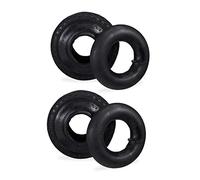 relaxdays Set 2 Ruote di Ricambio e Camere d’Aria, Pneumatici 3.00-4" per Carrelli, Profilo Tassellato, 260x85mm, Nero