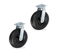 Relaxdays Set 2 ruote girevoli per carrello 3.00-4