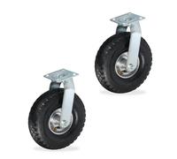 Relaxdays Set 2 ruote girevoli per carrello 3.00-4