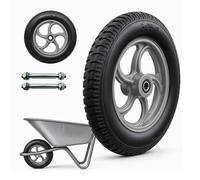 Relaxdays Set 2 ruote carrello 3.25-8 gomma piena