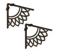 Relaxdays Reggimensola da Muro, Set da 2 Staffe per Mensole Parete, Supporti Angolari per Scaffali, Decorativo, Bronzato