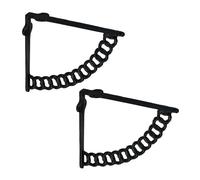 Relaxdays Set da 2 Reggimensola da Muro, Staffe per Mensole, Supporti Angolari per Scaffali in Stile Industrial, Nero, 100% ghisa