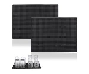 Relaxdays Set 2 tappetini scolapiatti neri 40x30cm