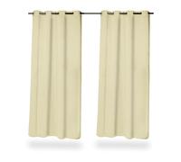 Relaxdays Set 2 Tende Oscuranti per Interni, Termiche, a Drappeggio, Occhielli, Salotto e Camera, 245x135 cm, Beige, Poliestere