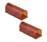 Relaxdays Trappola per Topi Vivi, Set da 2, Scaccia Roditori con Esca, HLP 6,5x17x6 cm, Mouse Trap Non Letale, Arancioni, 6.5 x 17 x 6 cm