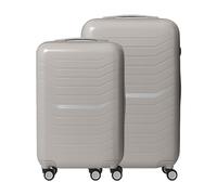 Relaxdays Set 2 Valigie Rigide Beige, 4 Ruote, Manico Telescopico, Lucchetto TSA, 65x42x25.5 cm