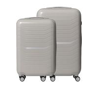 Relaxdays Set 2 Valigie Rigide Beige, 4 Ruote, Manico Telescopico, Lucchetto TSA, 65x42x25.5 cm