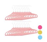 Relaxdays Set 20 grucce, plastica, morbide stampelle per Bambini, Velluto HxLxP: 18 x 28 x 0,5 cm, Rosa, unità