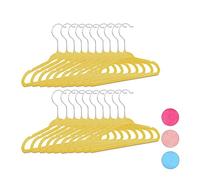 Relaxdays Set 20 grucce da Bambino, in plastica, morbide stampelle per Bambini, Velluto HxLxP: 18 x 28 x 0,5 cm, Giallo