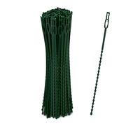 Relaxdays Set 200 Fascette da Giardinaggio, Lunghe 23 cm, in Plastica, per Pomodori e Piante Rampicanti, Multiuso, Verde
