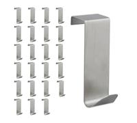 Relaxdays Set 24 ganci per porte in acciaio inox