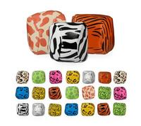 Relaxdays Set 24 Palline da Giocoleria, Palle Morbide per Giocolieri Adulti e Bambini, Ø 50 mm, Stampe Animali, Colorate