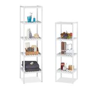 Relaxdays Set 2x mobile da bagno in bambù